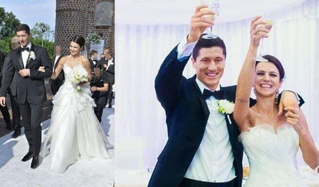 Klara Lewandowska's parents, Robert Lewandowski and Anna Lewandowska on their wedding day.